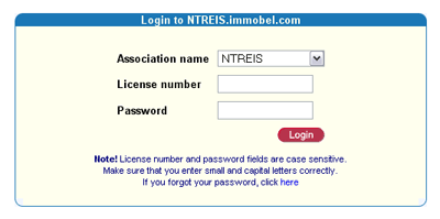 login screen